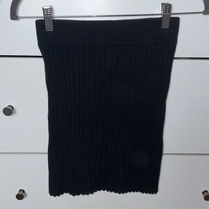 For Love And Lemons Knitz Black Ribbed Pencil Skirt